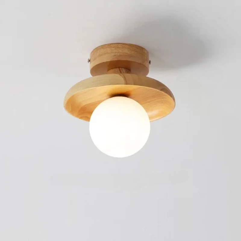 Moderne Houten Plafondlamp Bal 0