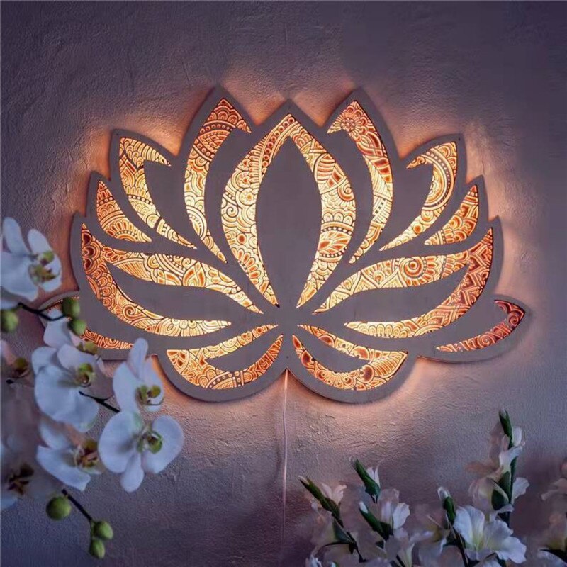 Moderne LED Wandlamp Lotus Mandala 0