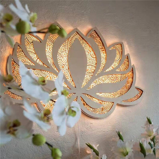 Moderne LED Wandlamp Lotus Mandala 1