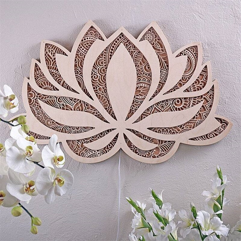 Moderne LED Wandlamp Lotus Mandala 2