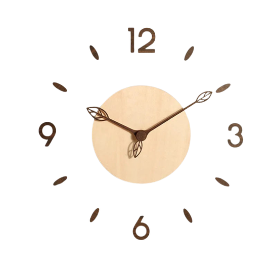 Moderne Wandklok met Houten Afwerking
