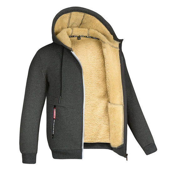 Heren Hoodie met Rits van Lamswol voor de Winter