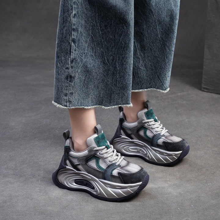 Dames Platte Schoenen met Platform en Gesplitste Band