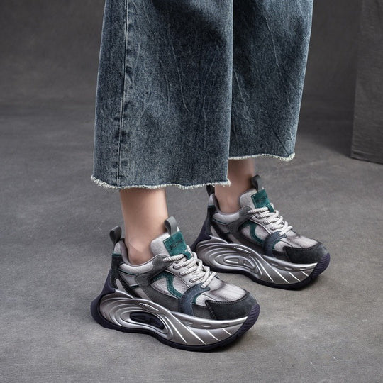 Dames Platte Schoenen met Platform en Gesplitste Band