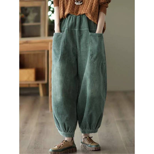 Dames Cargo Broek Losse Pasvorm Corduroy