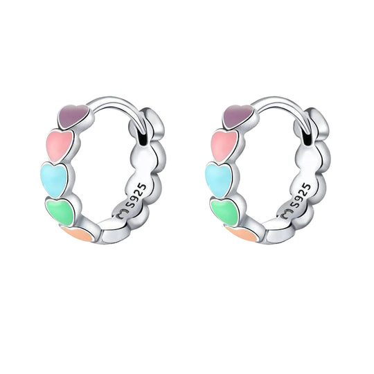 Oorbellen voor Dames met Kleurrijke Hartjes 0