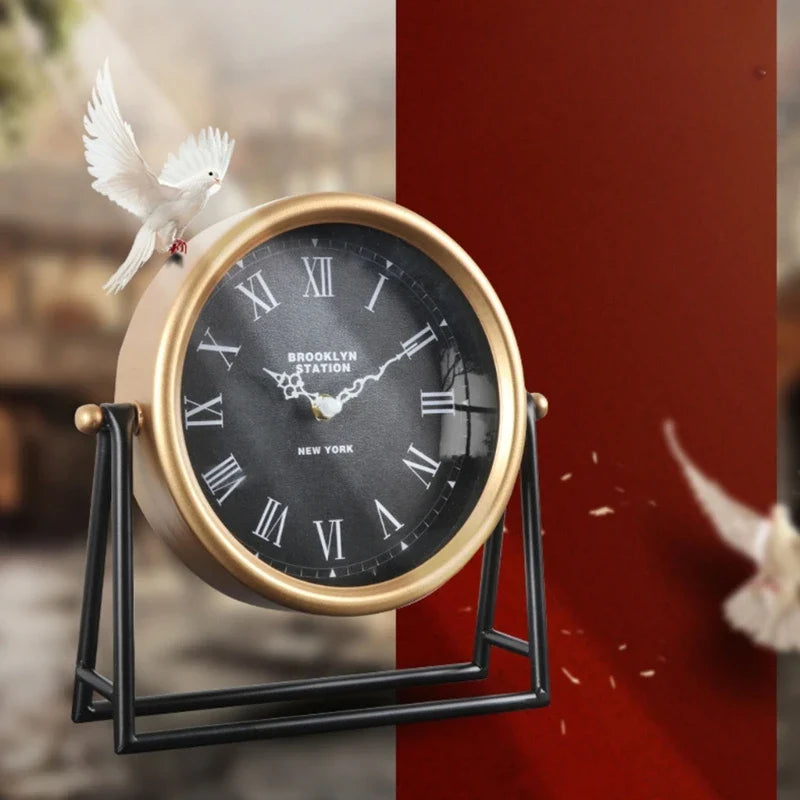 Retro Bureauklok Stille Tafelklok Vintage Stijl 1