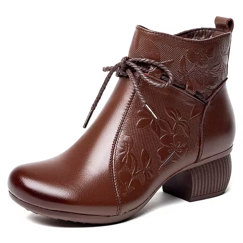 Dames Leren Laarzen met Ritssluiting en Splicing