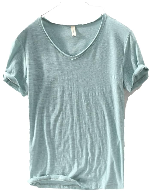 Mannen V-hals Linnen Katoenen Shirt