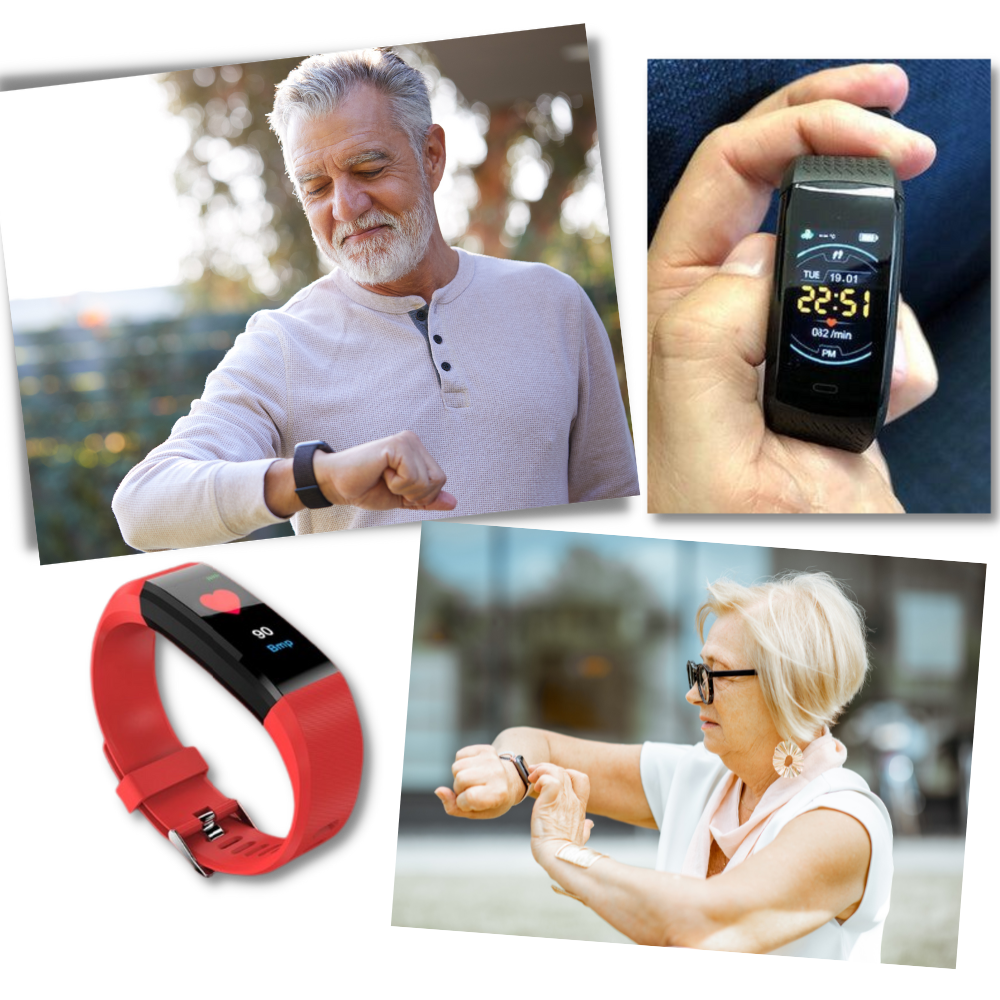 Senioren Smartwatch met Gezondheidsmonitor en Stappenteller 2