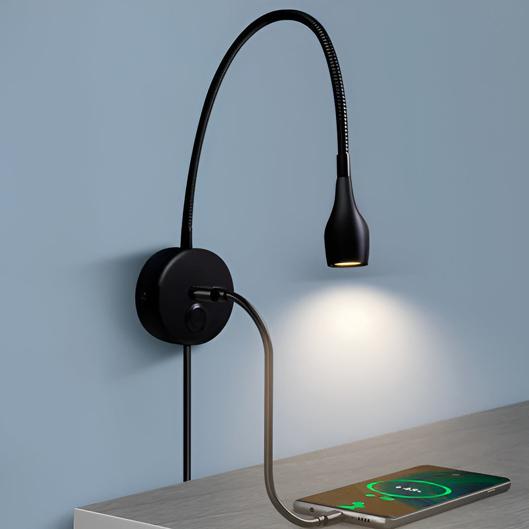 Staande Leeslamp LED Verstelbaar met USB-oplaadpoort voor Bed of Bureau 2