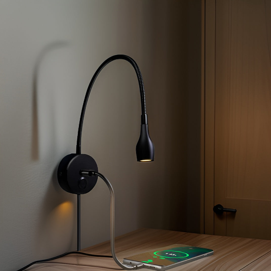 Staande Leeslamp LED Verstelbaar met USB-oplaadpoort voor Bed of Bureau 3