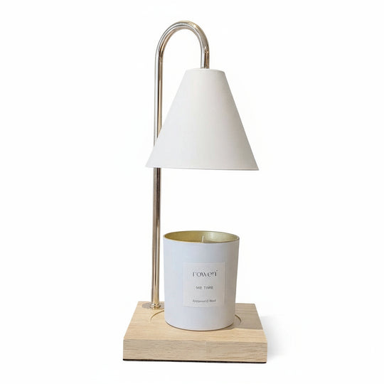 Stijlvolle Kaarsenwarmer met Houten Basis 1