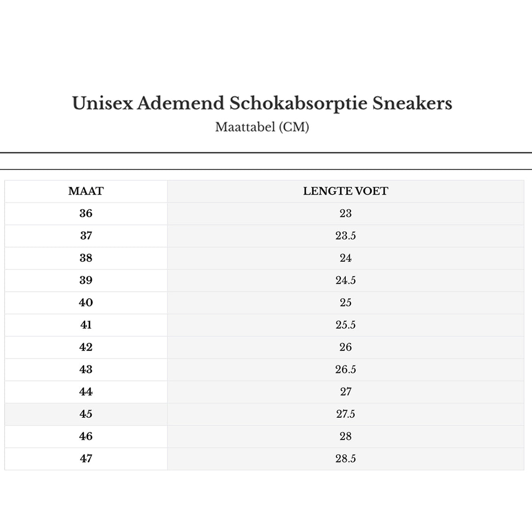 Unisex Ademend Schokabsorptie Sneakers