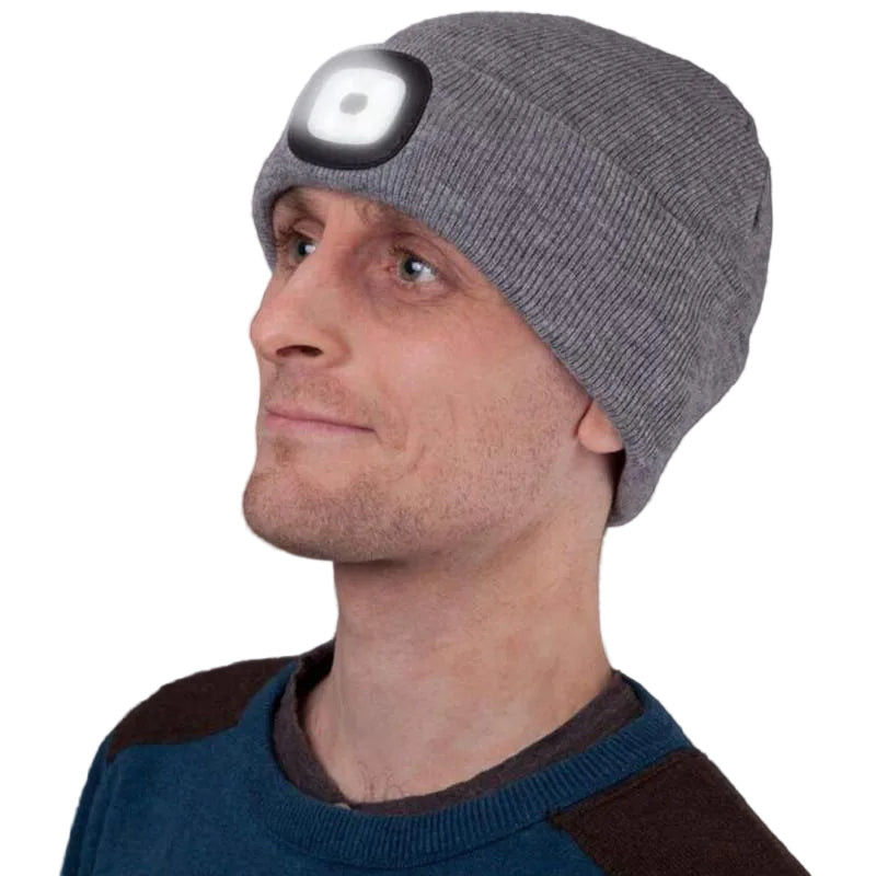 Unisex Beanie met Afneembare LED-koplamp en Modieuze Gebreide Structuur 5