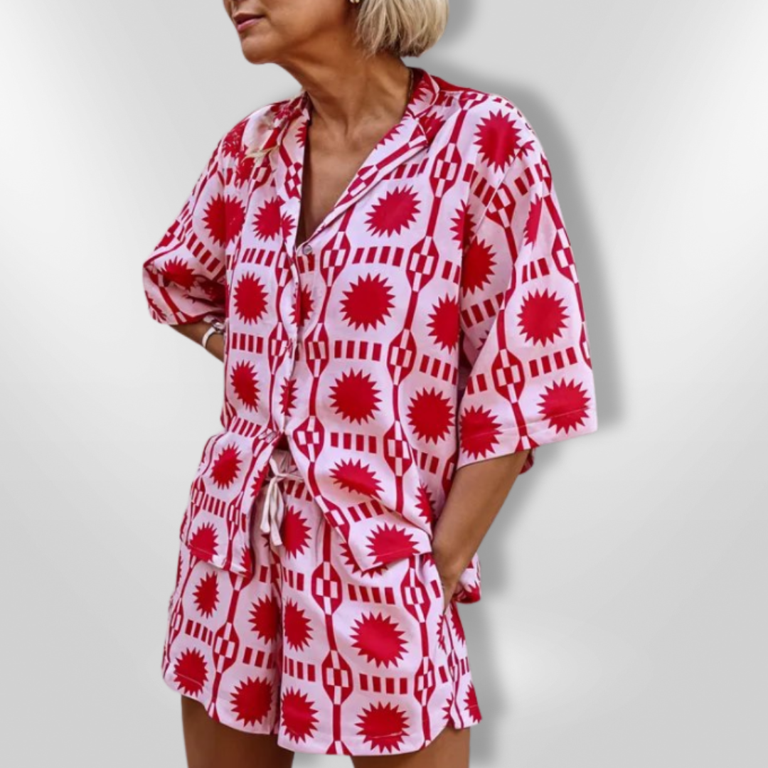Vrouwen 2-Piece Zomer Outfit Luchtig Geometrisch 0