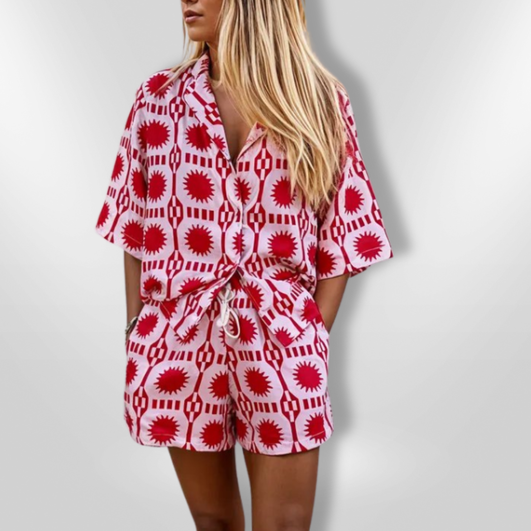 Vrouwen 2-Piece Zomer Outfit Luchtig Geometrisch 1