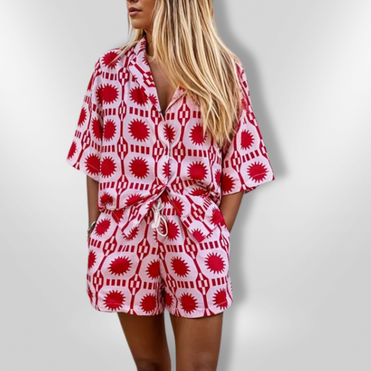 Vrouwen 2-Piece Zomer Outfit Luchtig Geometrisch 1
