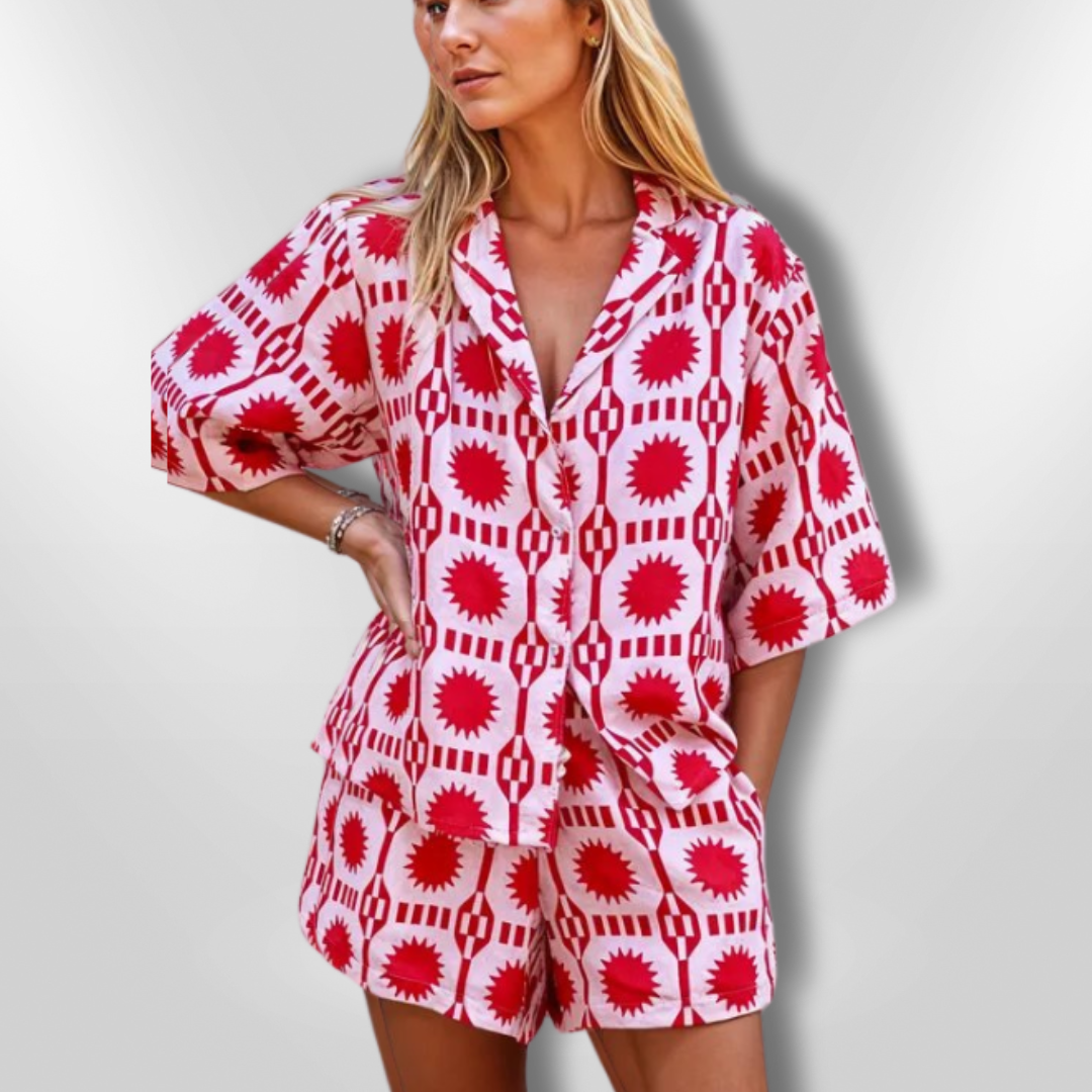 Vrouwen 2-Piece Zomer Outfit Luchtig Geometrisch 2