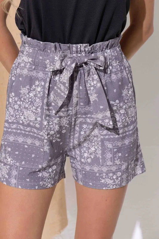 Vrouwen Boho Print Linnen Casual Shorts 7