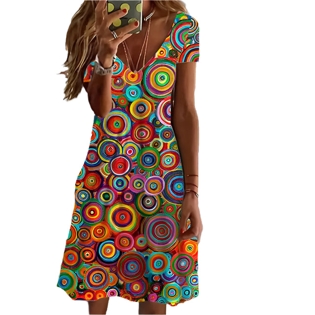 Vrouwen Bunt Kleid Speelse Stijl Ademend Materiaal 0
