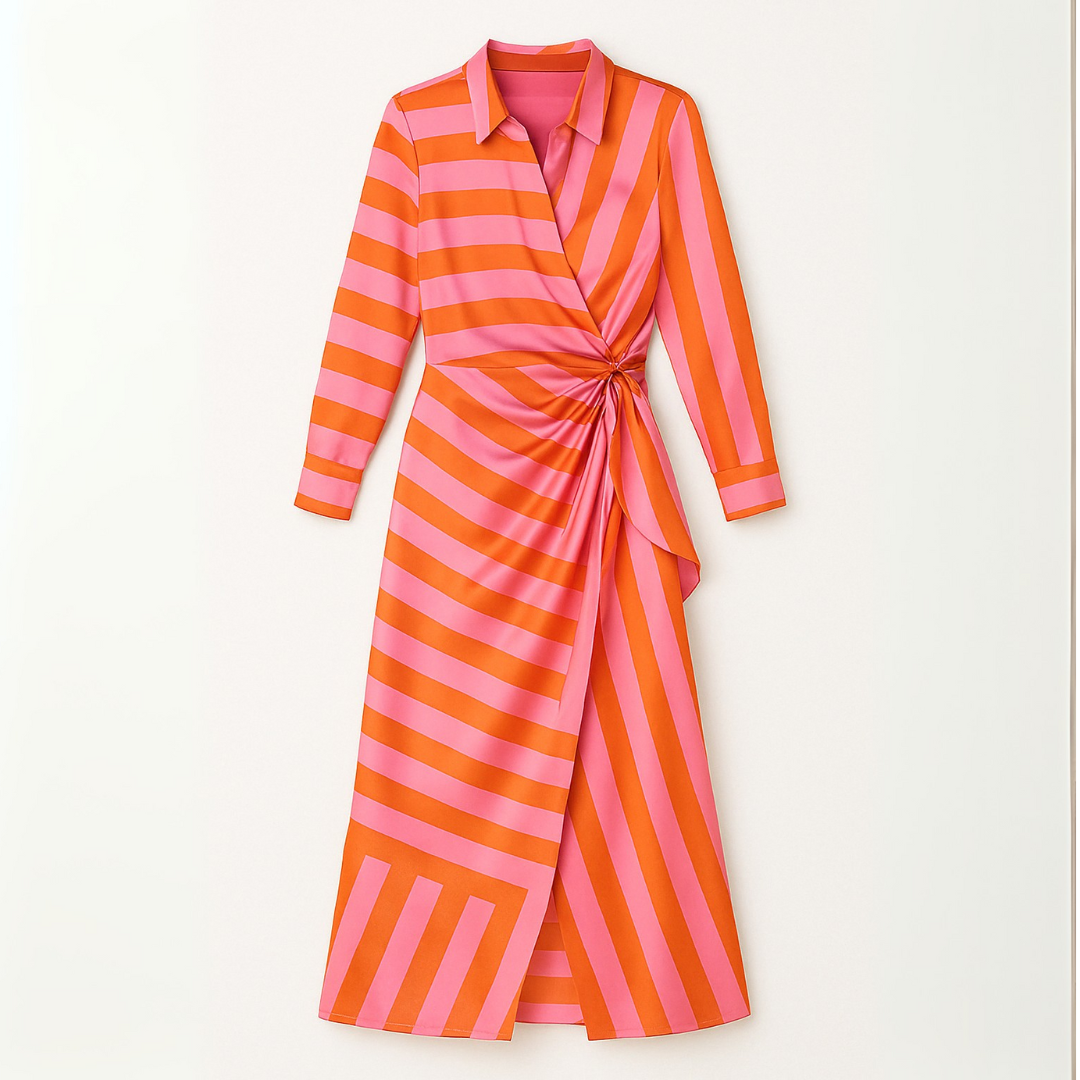 Vrouwen Cache-Cœur Jurk Met Gedurfde Print 3