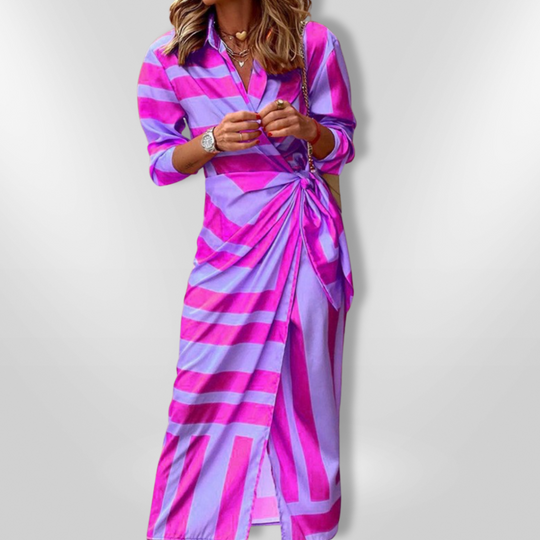 Vrouwen Cache-Cœur Jurk Met Gedurfde Print 8