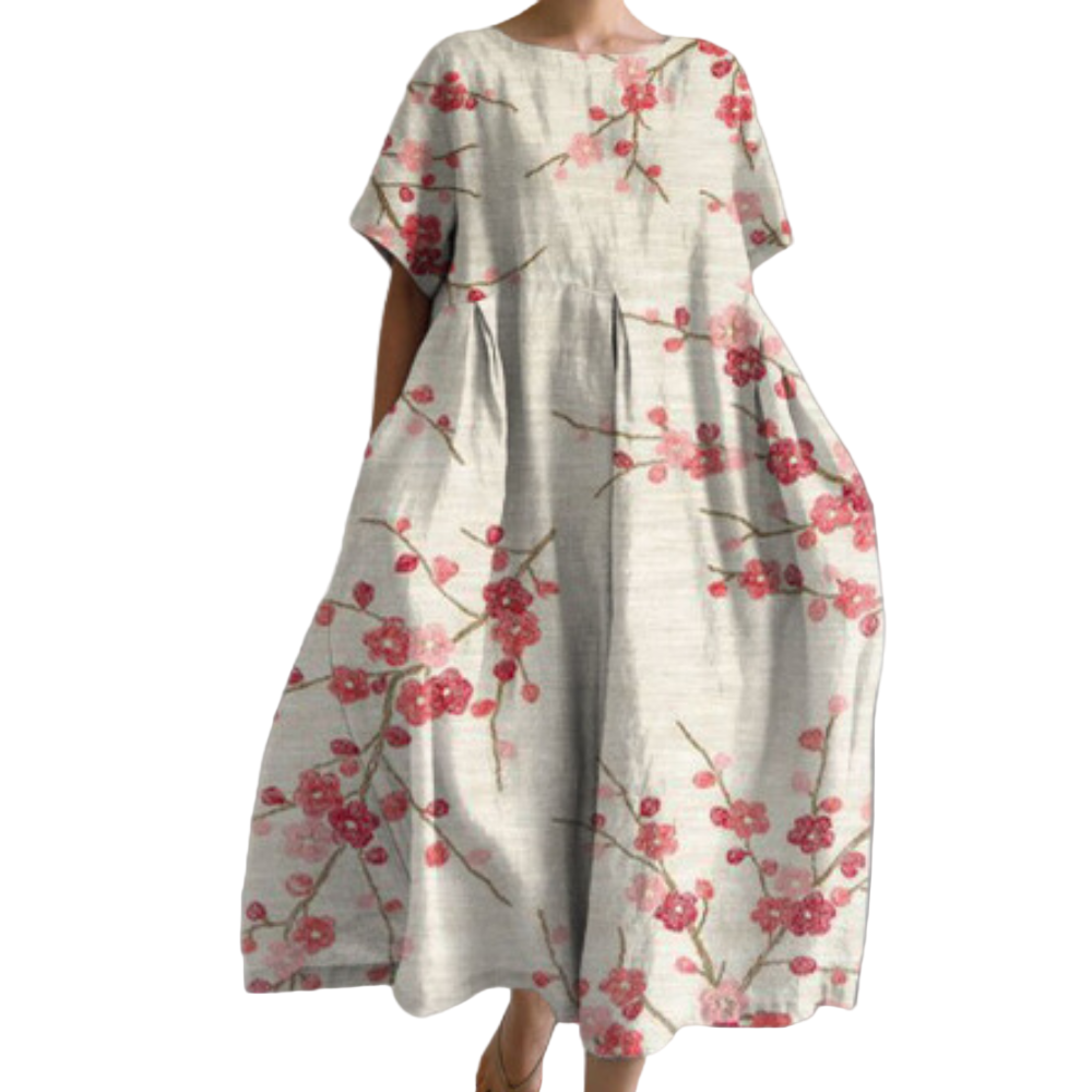 Vrouwen Casual Jurk Met Ronde Hals 0
