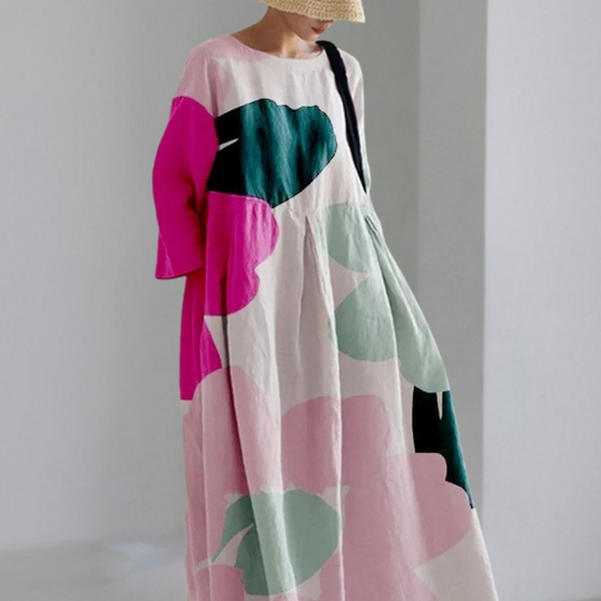 Vrouwen Casual Jurk Met Ronde Hals 2