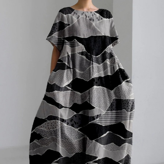Vrouwen Casual Jurk Met Ronde Hals 3