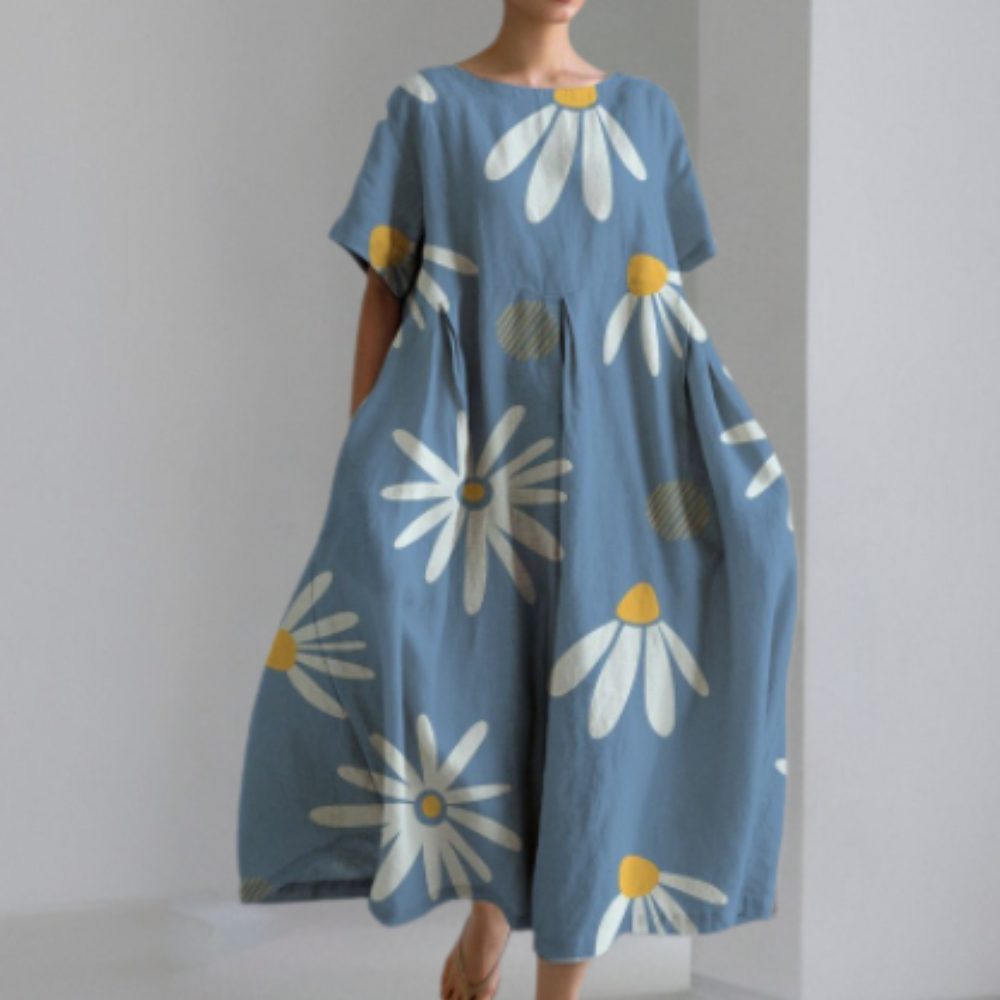 Vrouwen Casual Jurk Met Ronde Hals 4