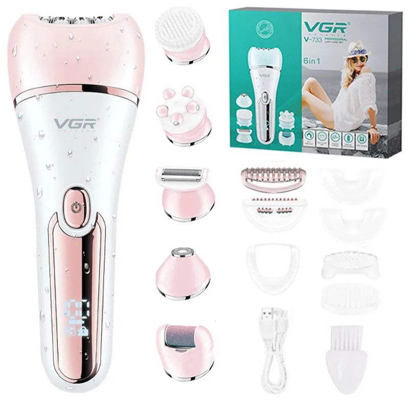 Vrouwen Epilator 6-in-1 Met Oplaadbare Batterij 0