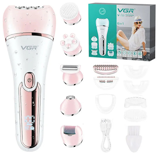 Vrouwen Epilator 6-in-1 Met Oplaadbare Batterij 0