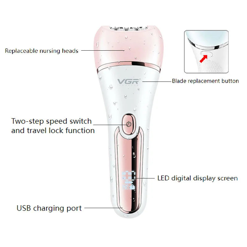 Vrouwen Epilator 6-in-1 Met Oplaadbare Batterij 2