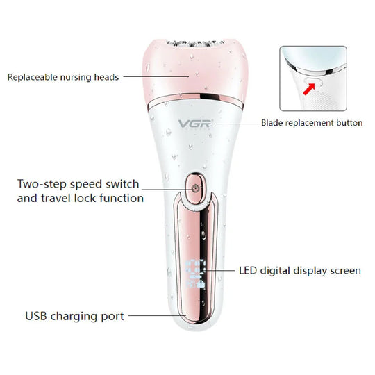 Vrouwen Epilator 6-in-1 Met Oplaadbare Batterij 2