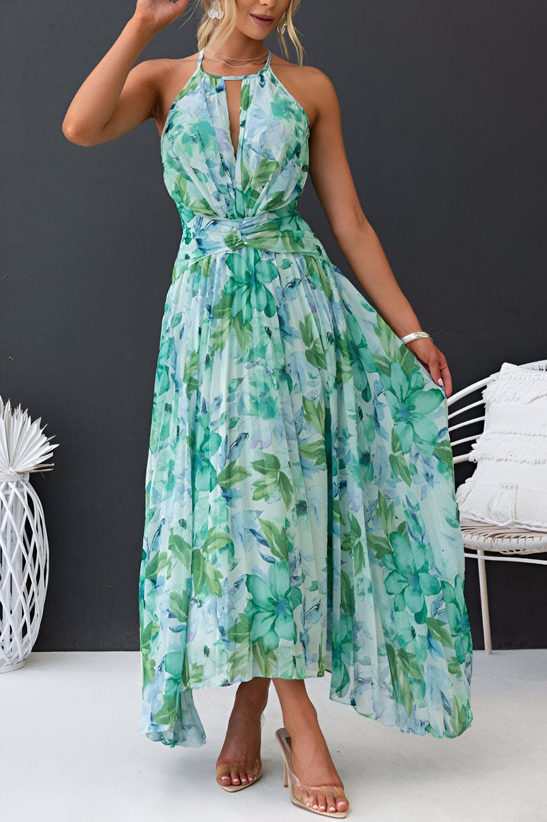 Vrouwen Floral Charm Jurk Elegante Stijl Zachte Stof 6