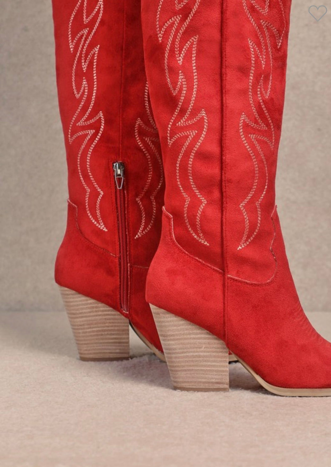 Vrouwen Knie Hoge Western Boots Leer 1