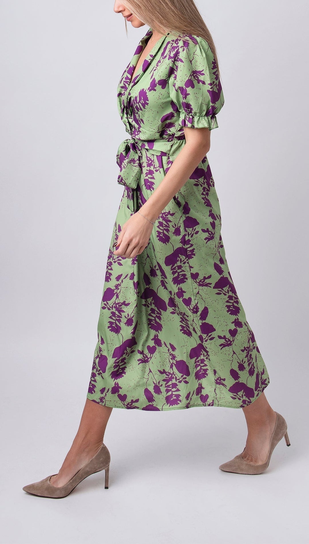 Vrouwen Korte Mouwen Geprinte Jurk Casual Stijl Katoenmix 1