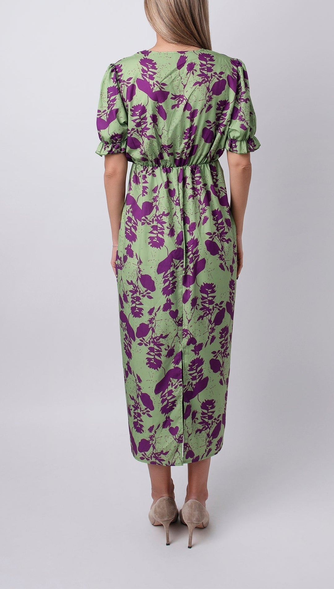 Vrouwen Korte Mouwen Geprinte Jurk Casual Stijl Katoenmix 2