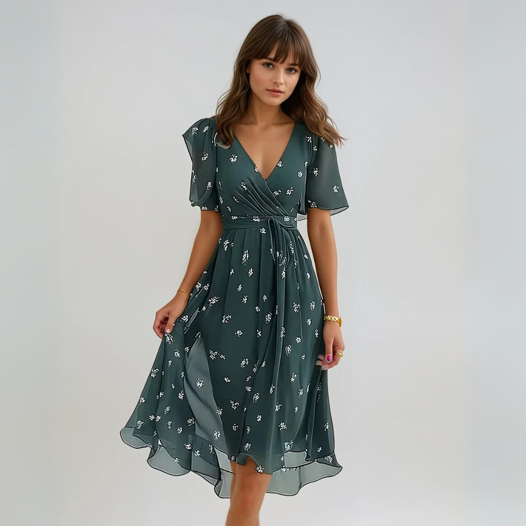 Vrouwen Korte Mouwen Jurk Elegante Polycotton Zomer Kleding Dames 1