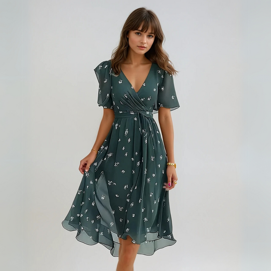 Vrouwen Korte Mouwen Jurk Elegante Polycotton Zomer Kleding Dames 1
