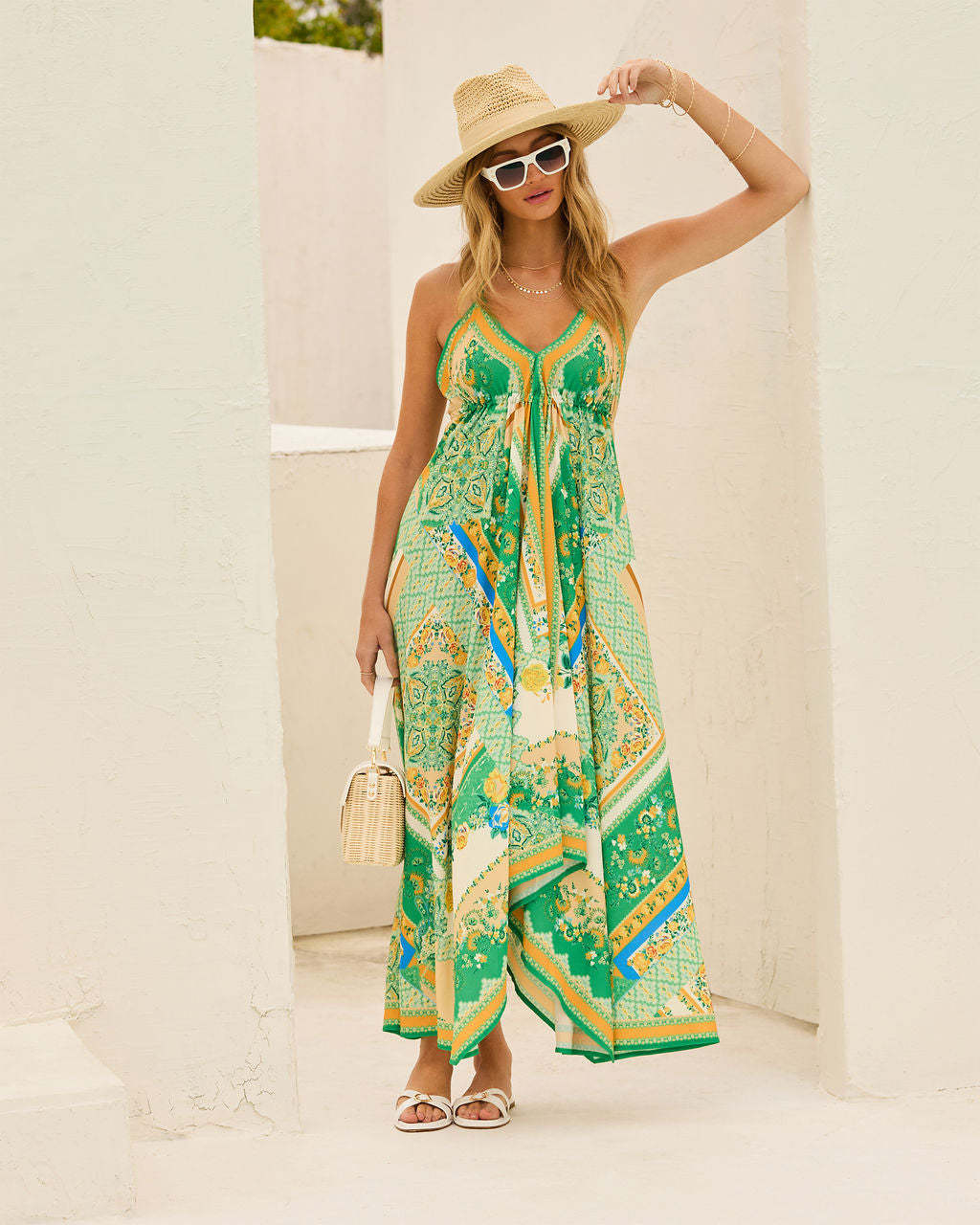 Vrouwen Lange Jurk V-Hals Bohemian Stijl 2