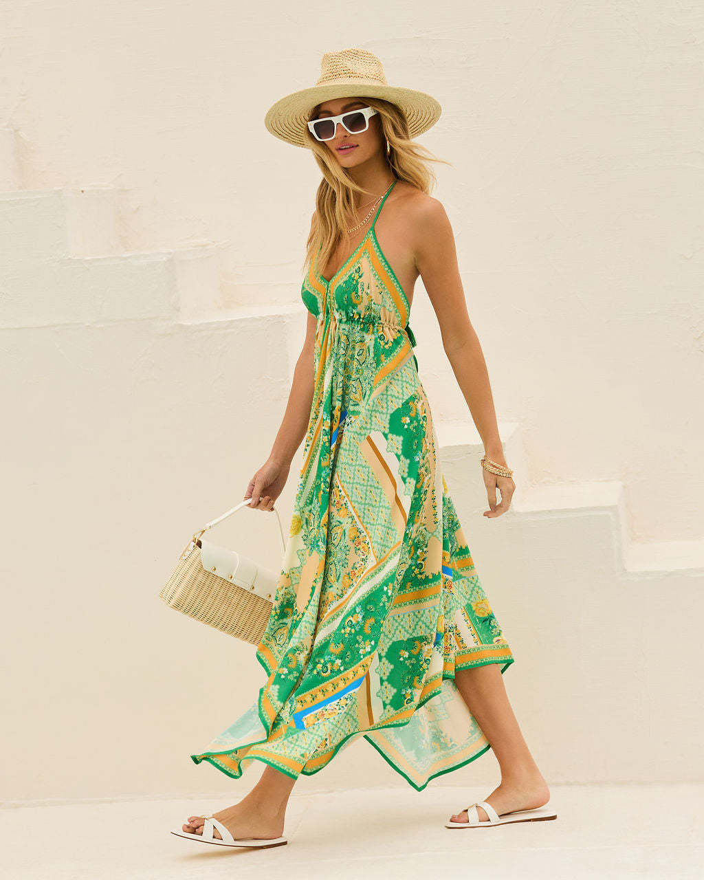 Vrouwen Lange Jurk V-Hals Bohemian Stijl 4