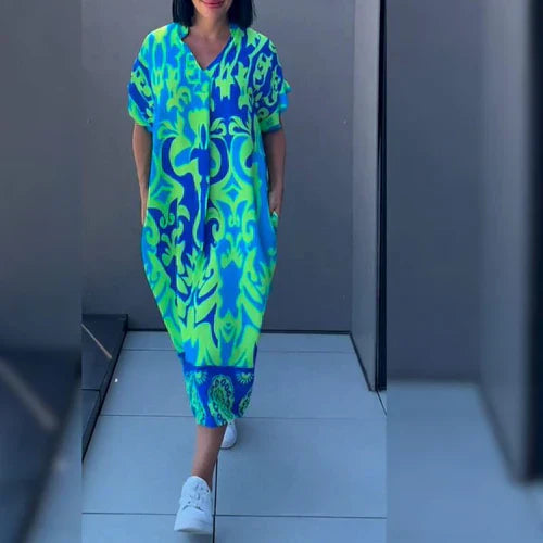 Vrouwen Maxi Jurk Met Kunstprint 1