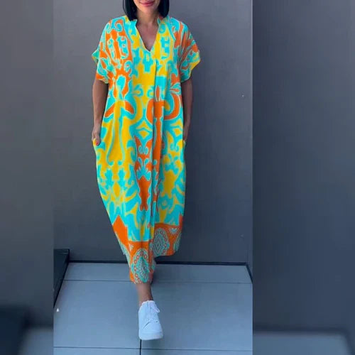 Vrouwen Maxi Jurk Met Kunstprint 2