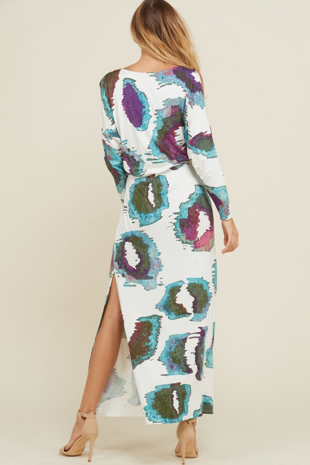 Vrouwen Maxi Jurk Met Open Schouders en Zakken 3