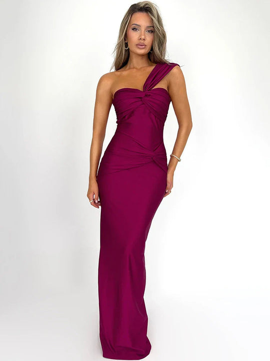 Vrouwen Maxi Jurk One-Shoulder Bodycon 3