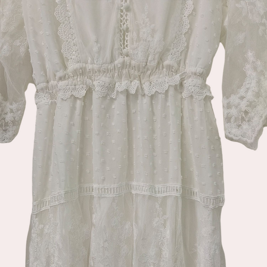 Vrouwen Maxi Jurk met Kanten en Klassieke Stijl 4