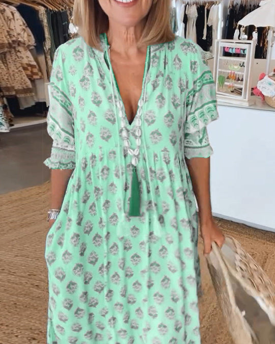 Vrouwen Maxi Jurk met V-hals voor de Lente 4