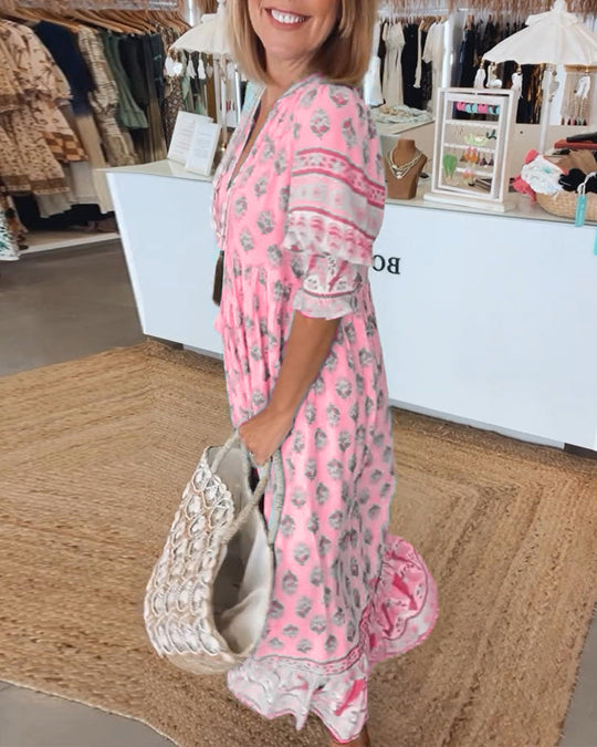 Vrouwen Maxi Jurk met V-hals voor de Lente 5